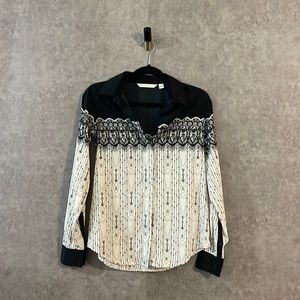 LC Lauren Conrad Multicolor Long Sleeve Button Up Blouse